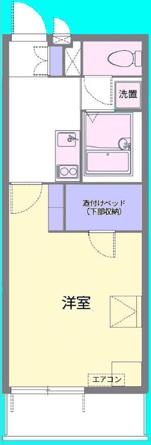 セントラル誉田(1K/1階)の間取り写真