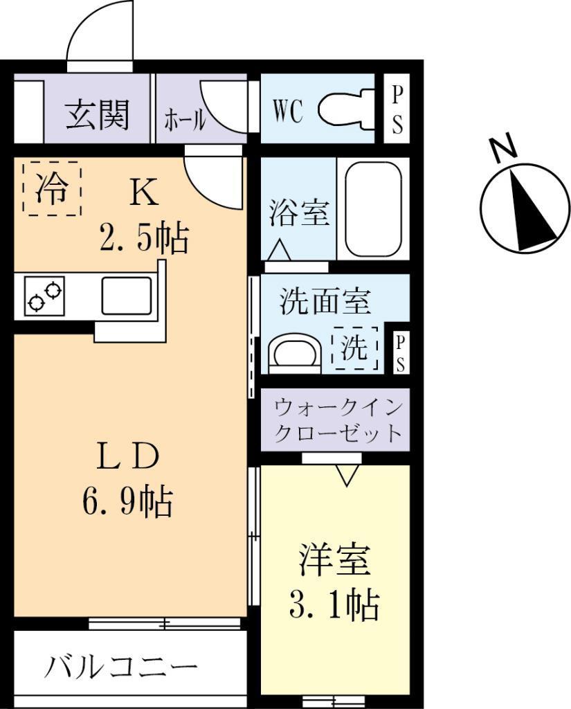 レジーナ(1LDK/2階)の間取り写真