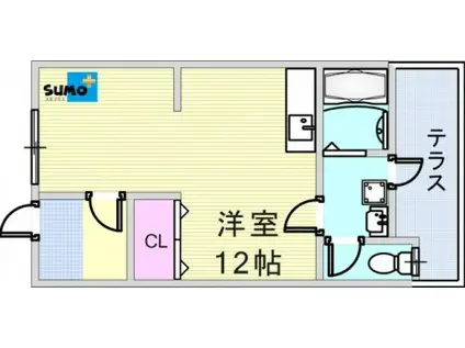 セピアコート(1K/1階)の間取り写真