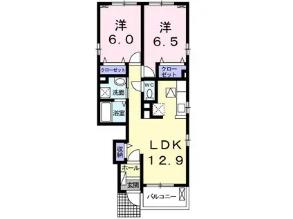 サンタノーヴァ(2LDK/1階)の間取り写真