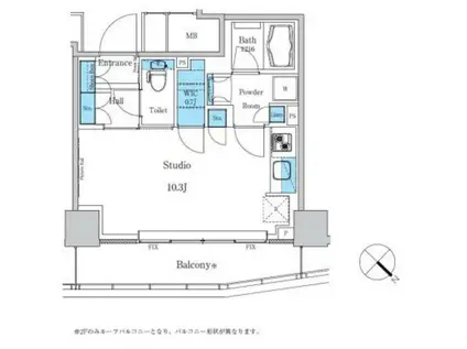 パークアクシス滝野川ラ ブリーズ(ワンルーム/2階)の間取り写真