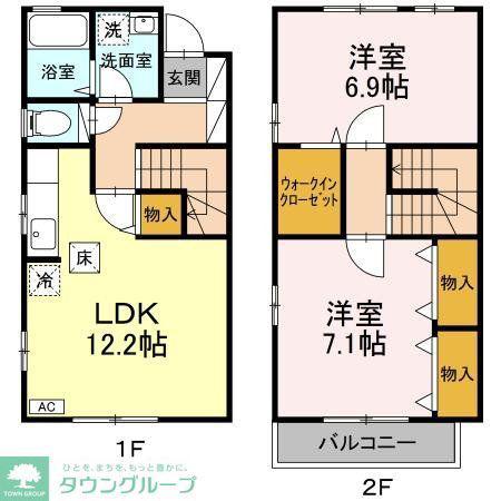 ファミールシバタII(2LDK/2階)の間取り写真