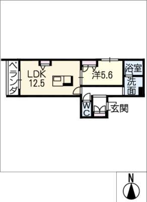リオリエント岐阜STA(1LDK/2階)の間取り写真