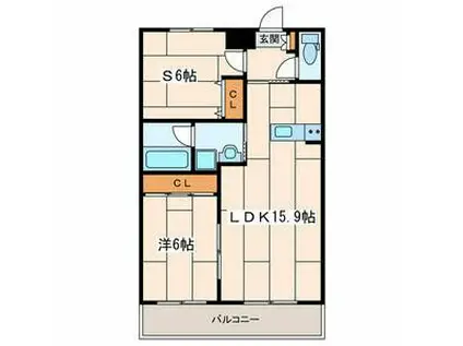 クレアモントさがみ野(1SLDK/3階)の間取り写真