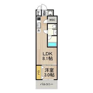 セノアタワー泉(1LDK/11階)の間取り写真