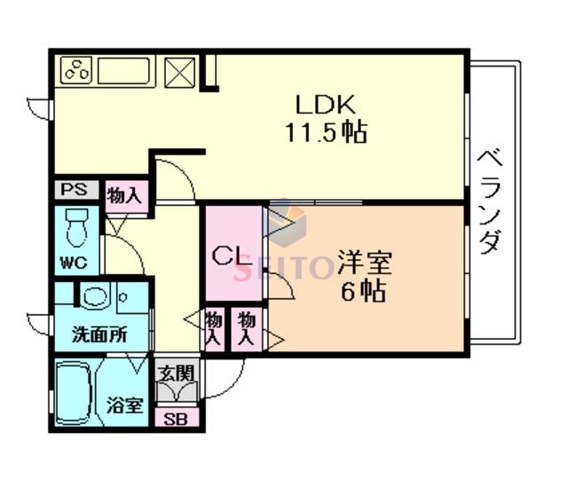 グリーンヴィレッジ A棟A棟(1LDK/1階)の間取り写真