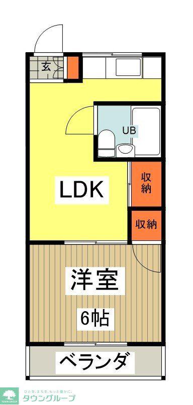 ハイツ戸田(1LDK/2階)の間取り写真
