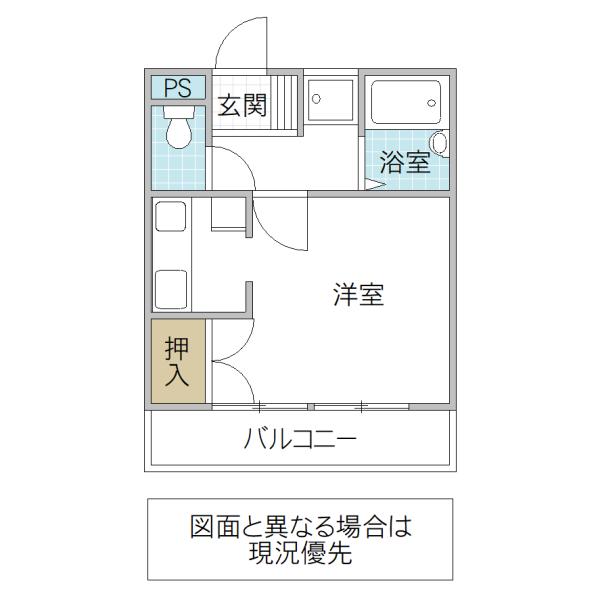 グランパルAZII(ワンルーム/3階)の間取り写真
