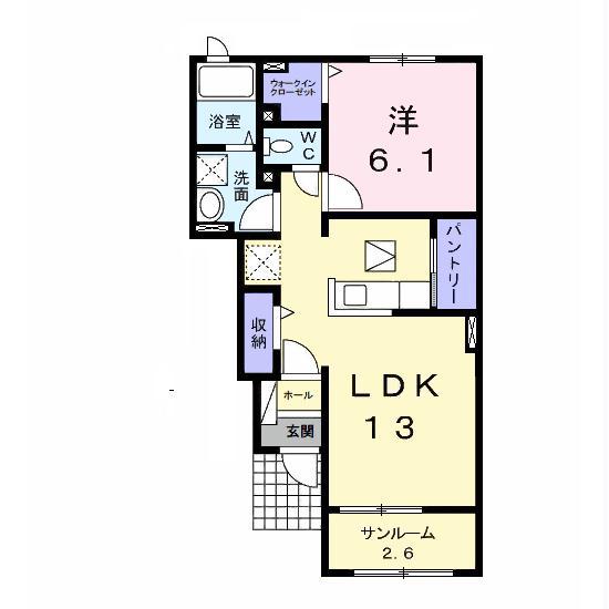 レジデンス K(1LDK/1階)の間取り写真