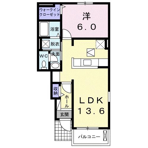 シエロアズール B(1LDK/1階)の間取り写真