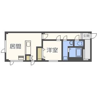 AMEX新琴似(1LDK/4階)の間取り写真