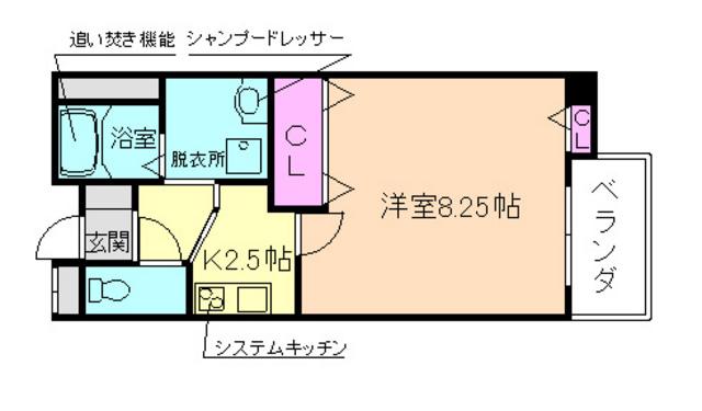 TNG TENJIN(1K/2階)の間取り写真