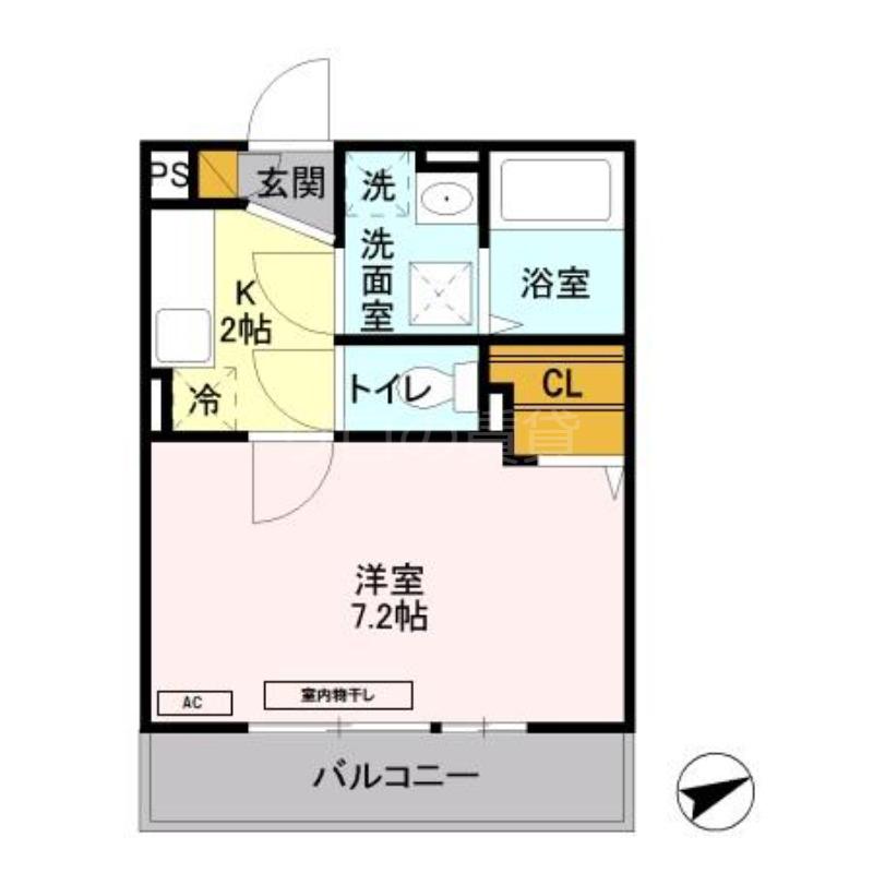 セジュールウィステリア(1K/2階)の間取り写真