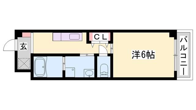 インタービレッジ城北二番館(1K/3階)の間取り写真