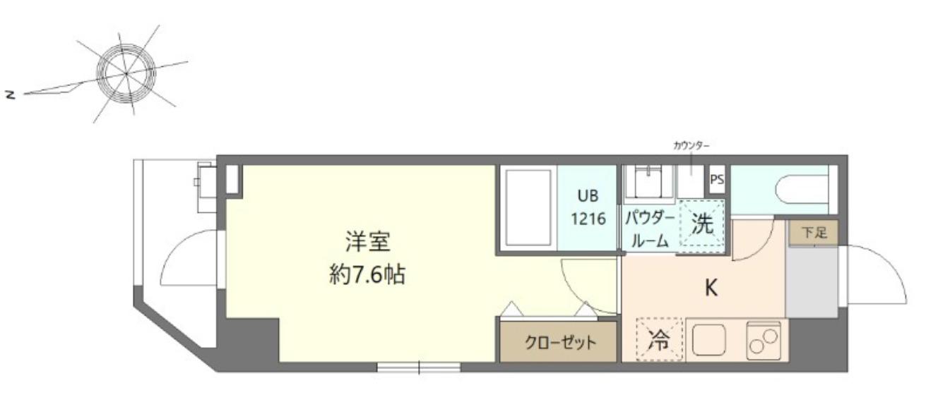 コンフォルト葛西(1K/4階)の間取り写真
