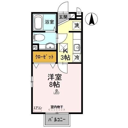 Gフォレスト(1K/1階)の間取り写真