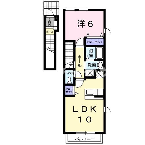 パストラル(1LDK/2階)の間取り写真