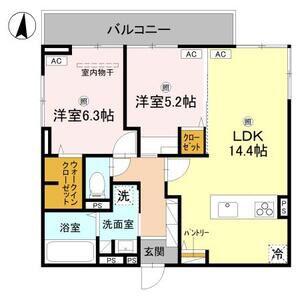 D-ROOM中小阪(2LDK/2階)の間取り写真