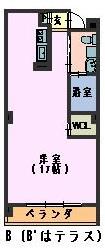 KSハウス(ワンルーム/1階)の間取り写真