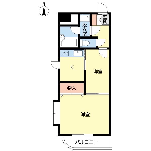 パレロワイヤル斎藤(2K/4階)の間取り写真