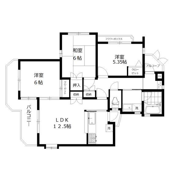 アーバン・グリーン(3LDK/2階)の間取り写真