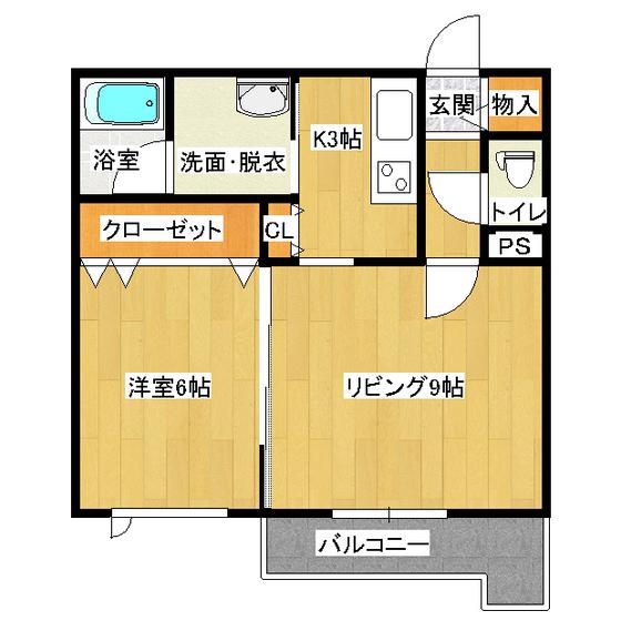 クールラピュタ(1LDK/3階)の間取り写真