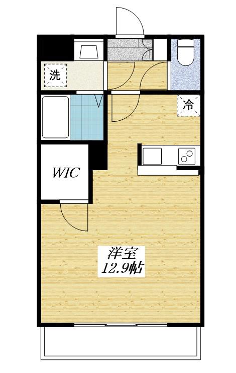 WHITE CUBEI(ワンルーム/3階)の間取り写真