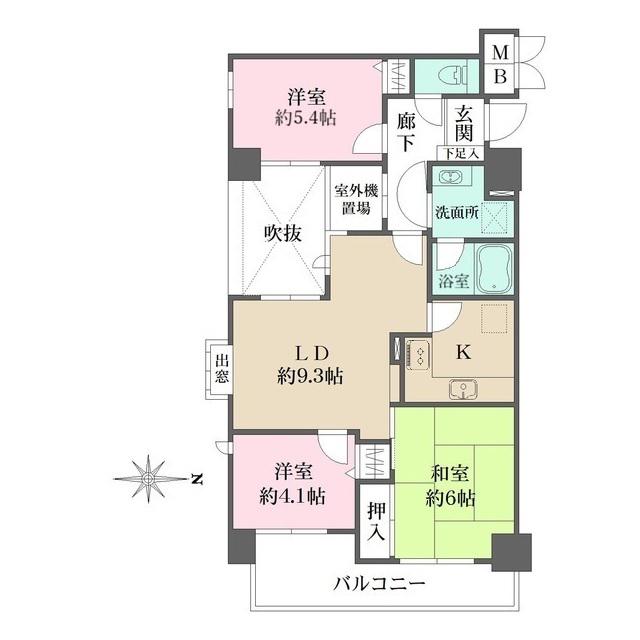 藤和シティホームズ御池(3LDK/5階)の間取り写真