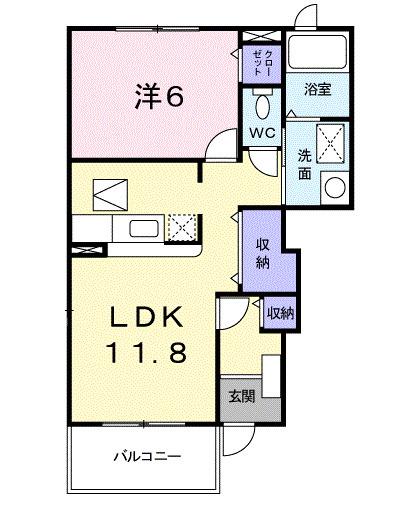 メゾン・ド・グリシーヌ(1LDK/1階)の間取り写真