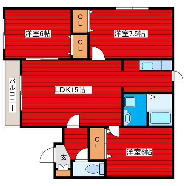フロンティアS27(3LDK/3階)の間取り写真