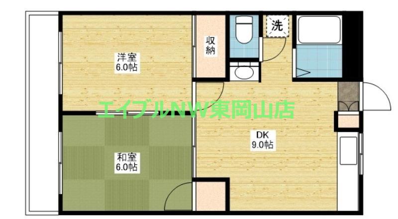 センチュリー清水(2DK/2階)の間取り写真
