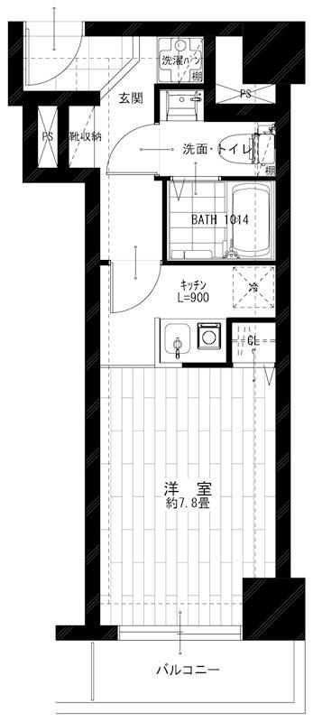 ライオンズマンション伊勢佐木長者町第2(ワンルーム/3階)の間取り写真