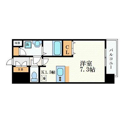 プレサンス 名古屋STATIONアライブ(1K/4階)の間取り写真