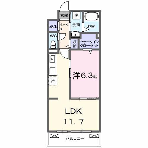 ベル ブライト(1LDK/3階)の間取り写真