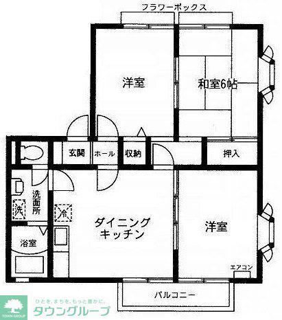 N・ソレアードB棟(3DK/1階)の間取り写真