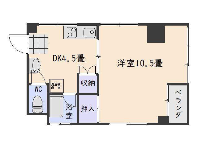 幸屋ビル(1K/7階)の間取り写真