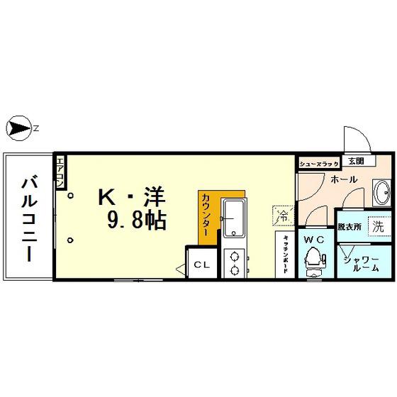 ジョイナス小泉(ワンルーム/4階)の間取り写真