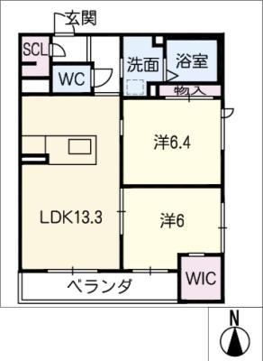 シャーメゾン クオリスタ(2LDK/3階)の間取り写真