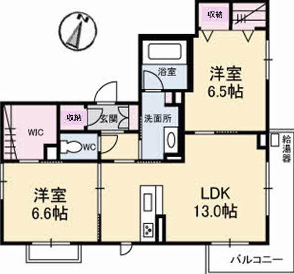 エクレール高須(2LDK/3階)の間取り写真