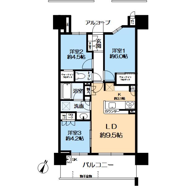 摩耶シティSTATION BLOOM(3LDK/8階)の間取り写真