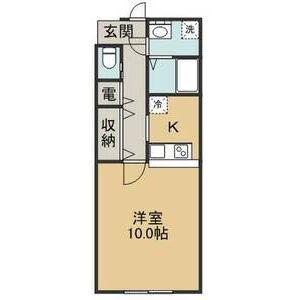大手前ハイツ(1K/2階)の間取り写真