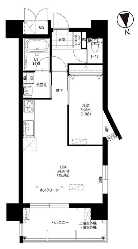 ニューガイア南葛西NO.71(1LDK/6階)の間取り写真