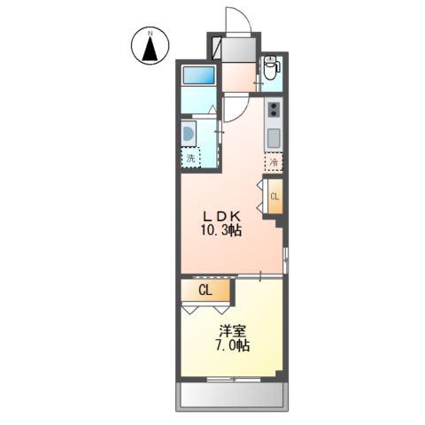 SANT PEAK(1LDK/1階)の間取り写真