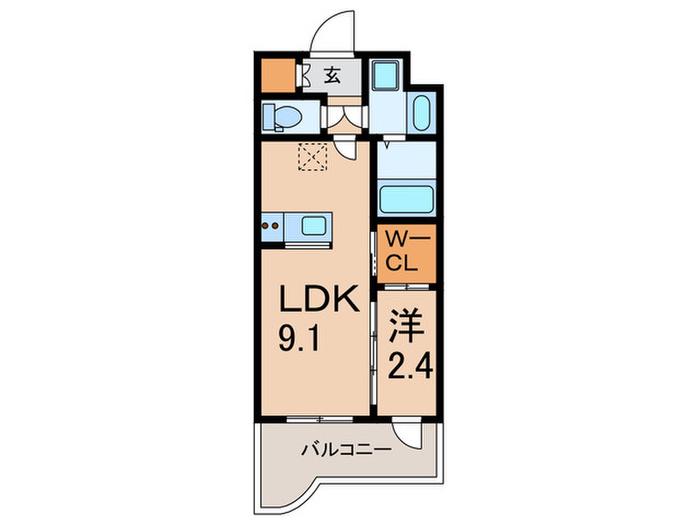 セレニテ神戸駅前アリエ(1LDK/9階)の間取り写真