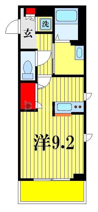 シャンテ ボナール(ワンルーム/3階)の間取り写真