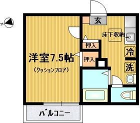 フローラ桜上水(1K/1階)の間取り写真