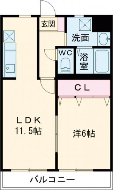 アスティオンII(1LDK/4階)の間取り写真