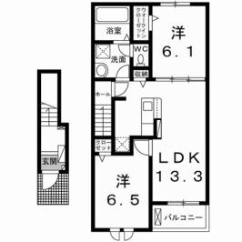 プロムナード北泉(2LDK/2階)の間取り写真