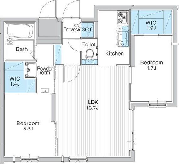 JANUS RESIDENCES南平岸ステージ(2LDK/4階)の間取り写真