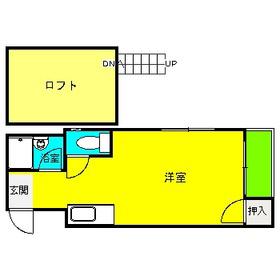 ロイヤルメゾン井尻(1K/1階)の間取り写真